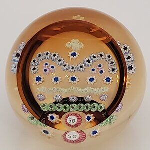 Miniature Paperweight 50th Jubilee– Golden Crown 1952-2002, Limited Edition